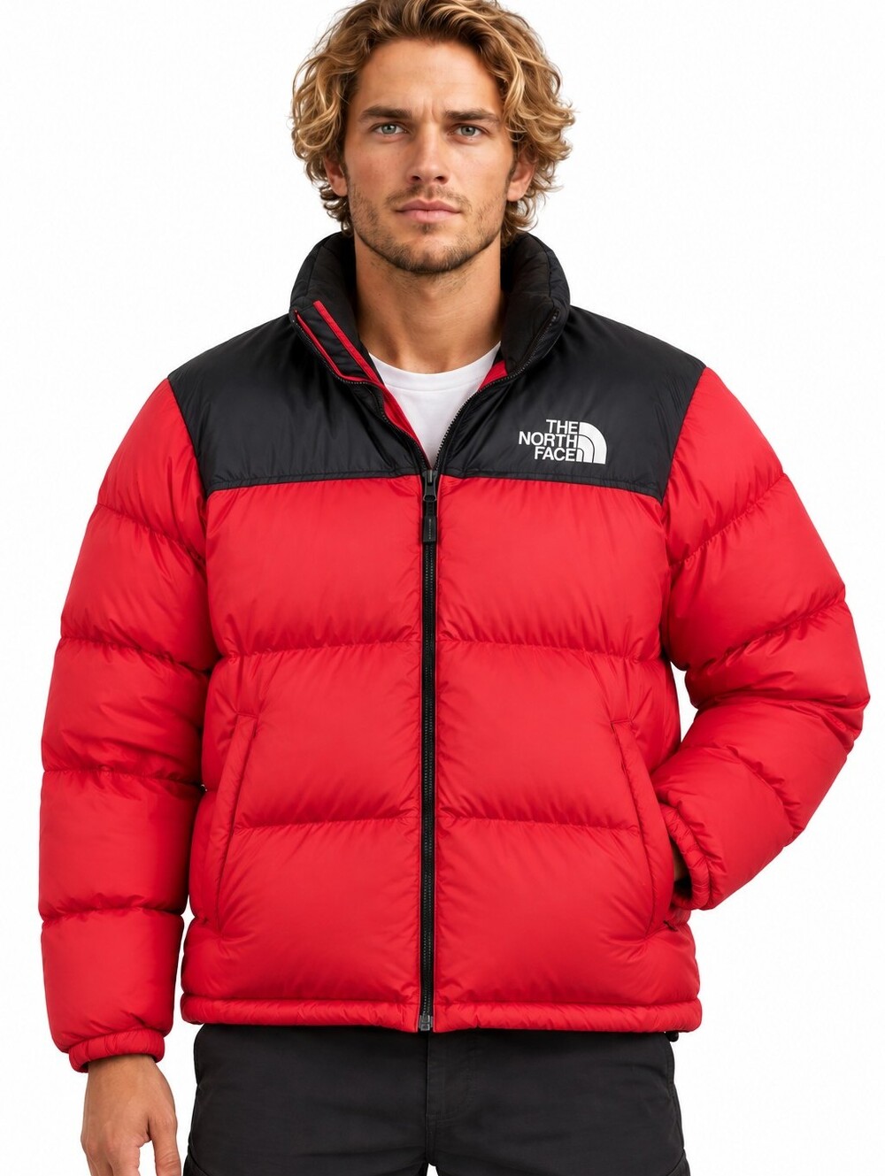 The North Face 1996 Retro Nuptse 700 Down Jacket Red Black Men’s Large EUC